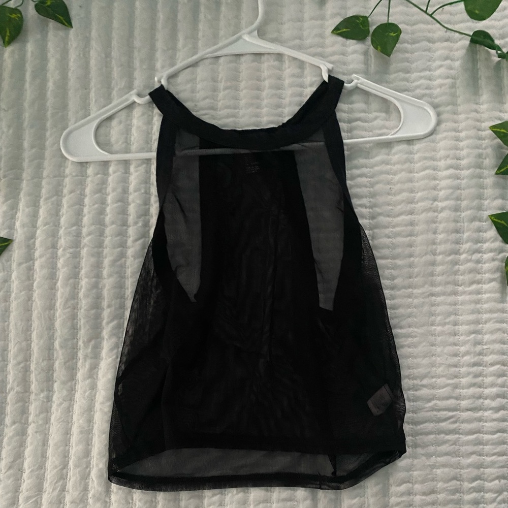 Forever 21 Black Mesh Tank Top